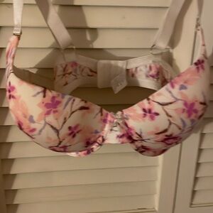 BALCONETTE EUC Pink SAtin floral Padded Wire